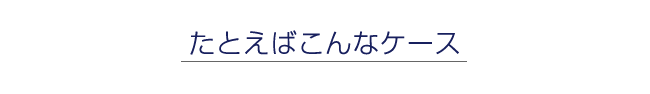 たとえばこんなケース